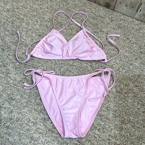 NWOT Wild Fable Pink String Bikini Set Small 4-6